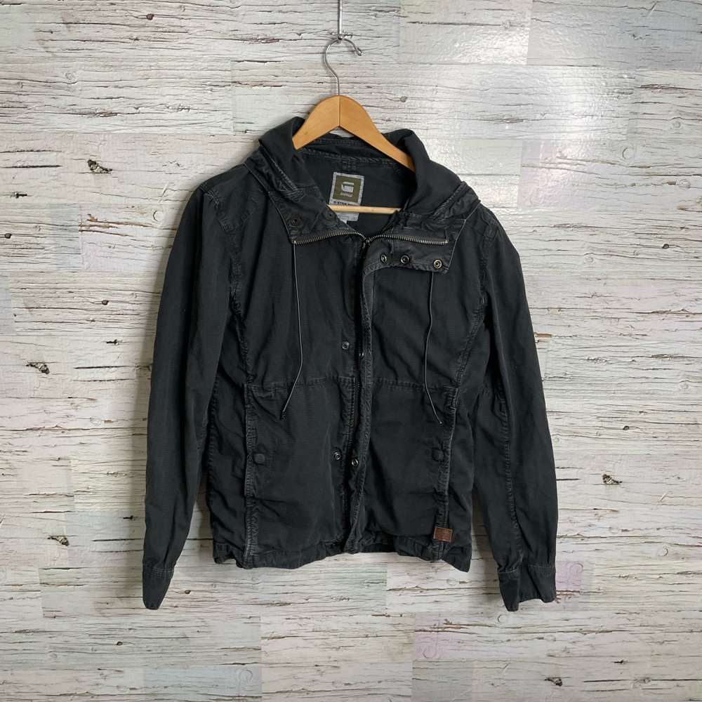 G star raw hooded jacket black large - Picture 1 of 8